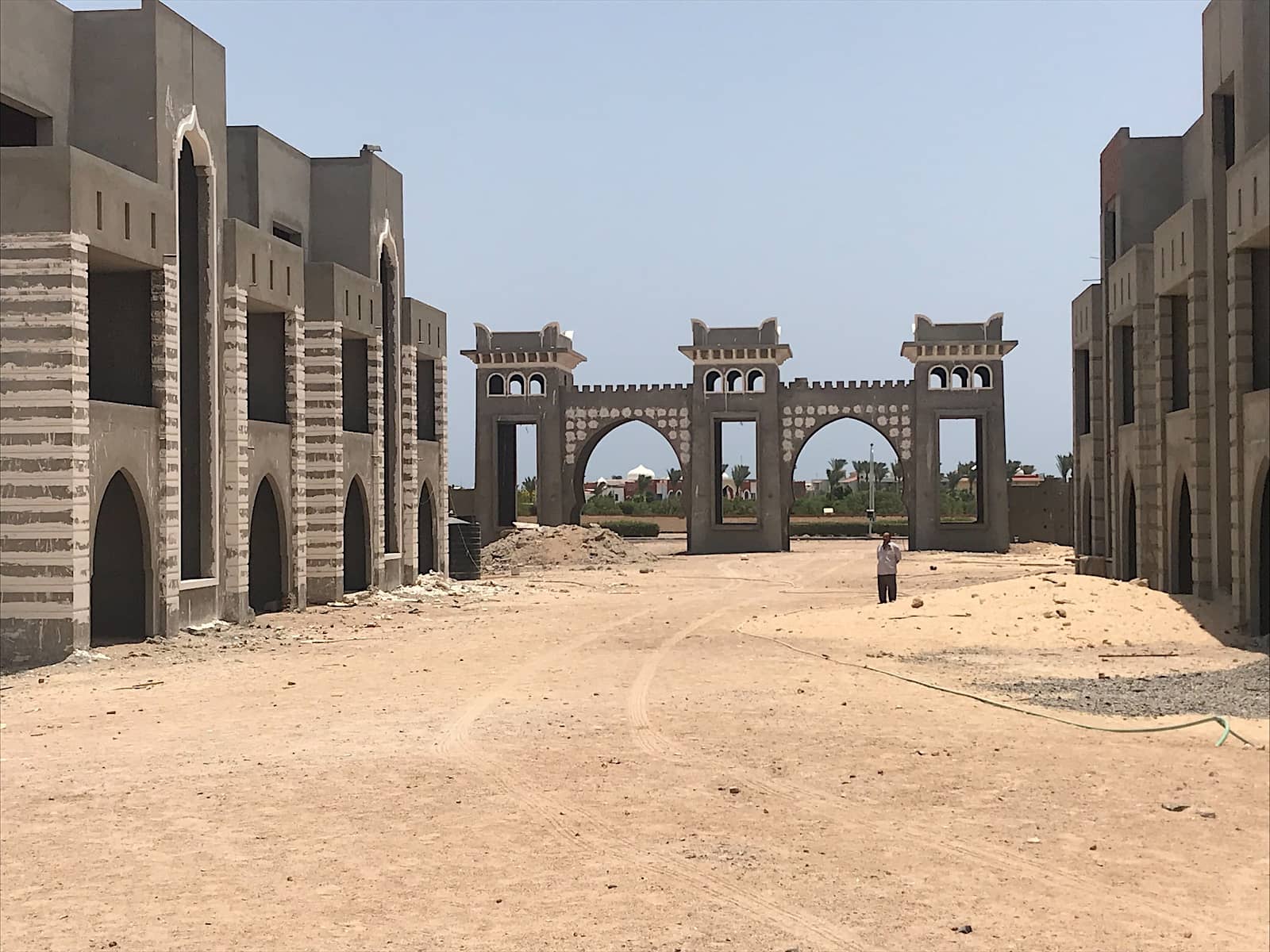 Prestigia entrance gate under construction.