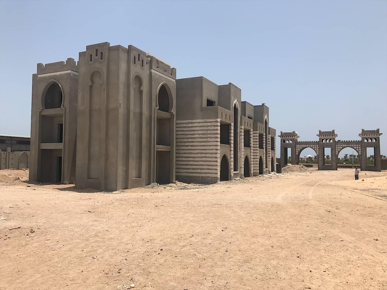 Prestigia street and gate under construction.