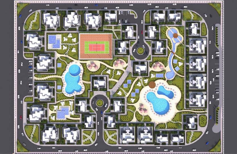 Master plan of Hollywood villa compound in 6th of October City.
