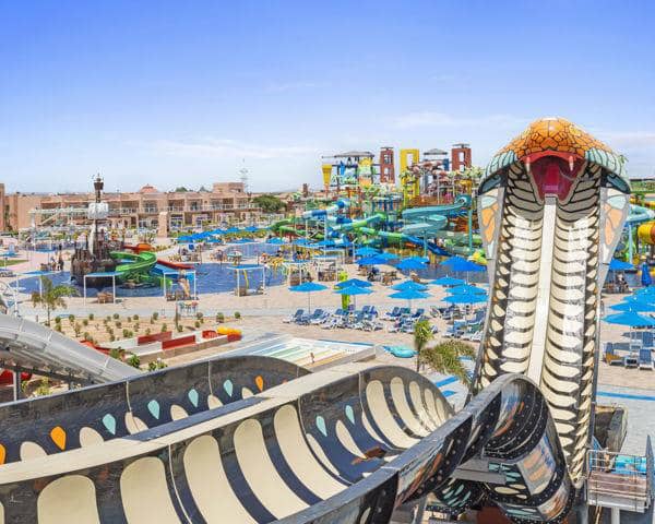 Neverland Resort tower and aquapark.