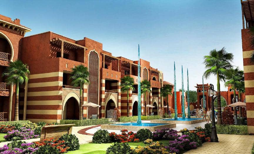 Prestigia compound architecture and pool.