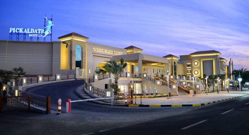 White Beach Resort entrance and pools in Hurghada.